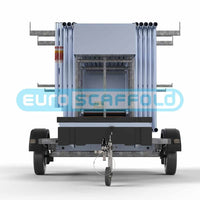 Steigeraanhanger afsluitbaar 250 + Rolsteiger Basic 135x250 10,2m werkhoogte carbon vloer
