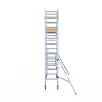 Rolsteiger Basic 75x250 5,2m werkhoogte carbon vloer tegen de gevel