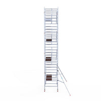 Rolsteiger Professional 135x250 9,2m werkhoogte carbon vloer tegen de gevel