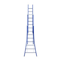 Eurostairs Reform ladder driedubbel uitgebogen 3x8 sporten BLAUW