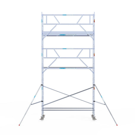 Rolsteiger Professional 75x305 7,2m werkhoogte carbon vloer tegen de gevel