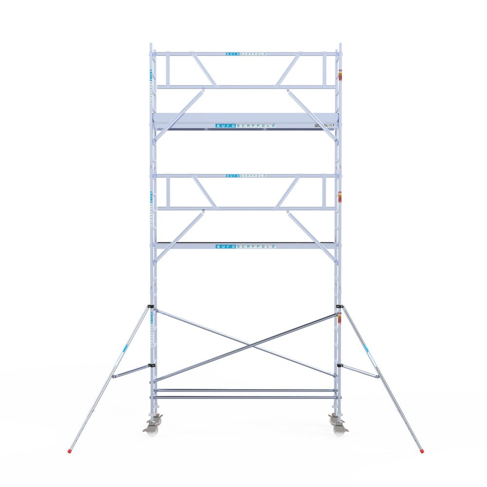 Rolsteiger Professional 75x305 7,2m werkhoogte carbon vloer tegen de gevel