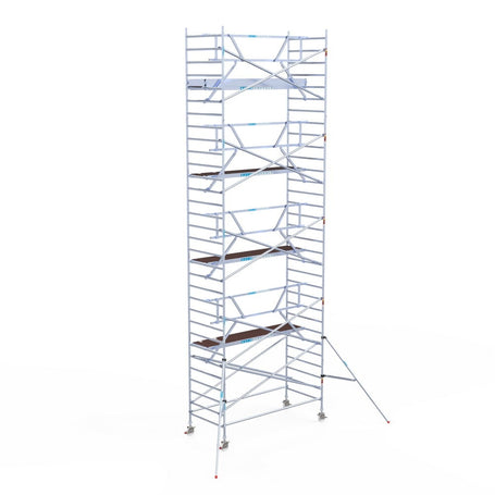 Rolsteiger Professional 135x305 10,2m werkhoogte carbon vloer tegen de gevel