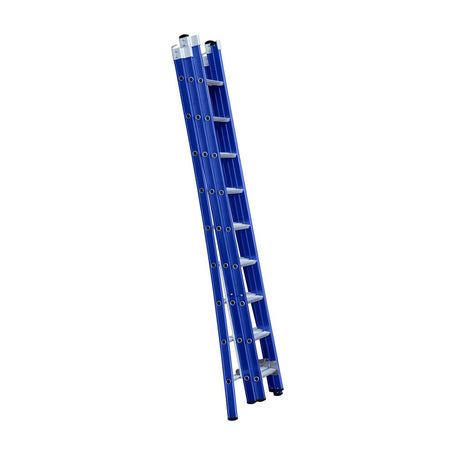 Eurostairs Reform ladder driedubbel uitgebogen 3x9 sporten BLAUW
