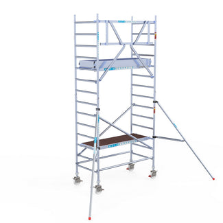 Rolsteiger Original  90x190 5,2m werkhoogte carbon vloer tegen de gevel