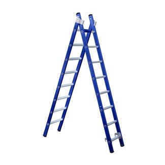 Eurostairs Reform ladder dubbel recht 2x8 sporten BLAUW
