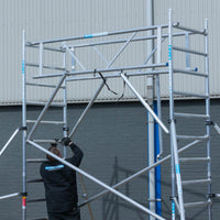 Rolsteiger Basic 75x190 5,2m werkhoogte carbon vloer tegen de gevel