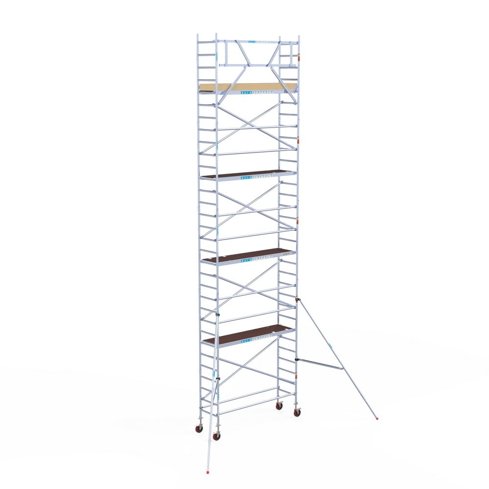 Rolsteiger Basic 75x250 10,2m werkhoogte carbon vloer tegen de gevel