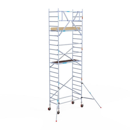 Rolsteiger Basic 90x190 7,2m werkhoogte carbon vloer tegen de gevel