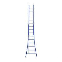 Eurostairs Reform ladder dubbel uitgebogen 2x9 sporten BLAUW
