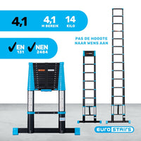 Telescoopladder Eurostairs Professioneel 4,1 meter met softclose