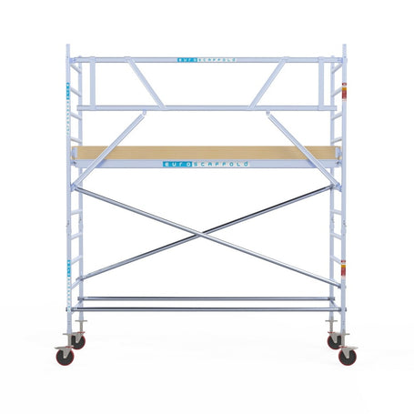 Rolsteiger Basic 90x305 4,2m werkhoogte carbon vloer tegen de gevel