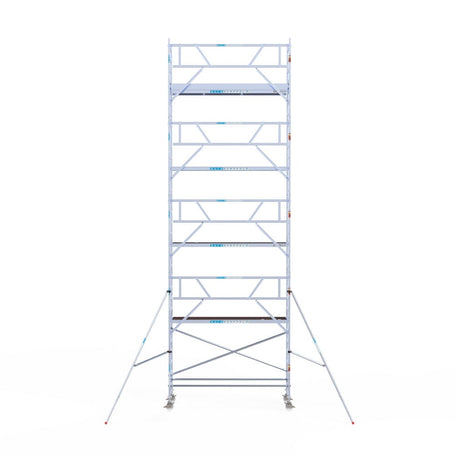 Rolsteiger Professional 90x305 10,2m werkhoogte carbon vloer tegen de gevel